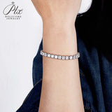 D Color 4.5x4.5mm Princess Cut Full Moissanite Tennis Bracelets for Women Men Original S925 Silver Jewelry