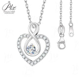 The Infinite Love Series 925 Silver Necklace Moissanite Round Cut VVS1 Pendant Luxury Jewelry for Women