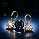 Lab Grown Diamond Earrings Spark Cushion Cut 2ct DEF VS 10K/14K/18K Solid Yellow Gold for Women Hypoallergenic Versatile Daily Wear