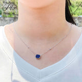 6×8mm Lab Grown Gemstone Emerald Cut Necklace D Color Ruby Sapphire Emerald VVS1 Clarity Banquet Anniversary