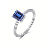 Emerald Cut Ring 1-10CT Moissanite&Ruby&Sapphire&Zambian 925 Sterling Silver Wedding Eternal Band Anniversary Gift Classical