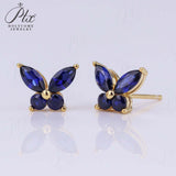 925 Sterling Silver Moissanite Lab Grown Gemstone Marquise Round Butterfly Stud Earrings Banquet Gift