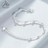 Moissanite Curve Wave Bracelet Adjustable Chain Chic Women’s Jewelry Subtle Sparkle Minimal Design Everyday Wear