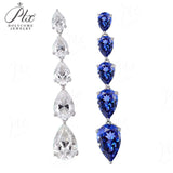 Pear-shaped Earrings Set with D/VVS Grade Moissanite & Colored Gemstones  This Jewelry Is An Ideal Choice for Party Gifts