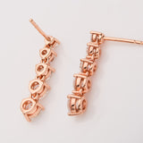 Moissanite Earrings Tassel Pendant Ear Stud Piercing  Ten Stones Round Shape 925 Sterling Silver Top Quality Wedding Jewelry