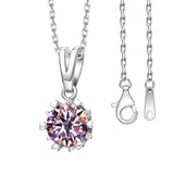 Moissanite Necklace Snowflake Pendant Multicolor Round Cut 925 Sterling Silver 1ct  For Women Wedding Bridal Fine Jewelry Charms