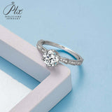 Round Moissanite Half-Eternity Petal Ring Women Only Gifts For Festivals And Anniversaries