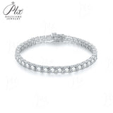 Round Tennis Bracelet Adorned with Exquisite Moissanite Multiple Size Options 925 Silver Material, Fashionable Holiday Gift