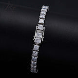 D Color 4.5x4.5mm Princess Cut Full Moissanite Tennis Bracelets for Women Men Original S925 Silver Jewelry