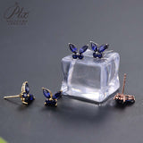925 Sterling Silver Moissanite Lab Grown Gemstone Marquise Round Butterfly Stud Earrings Banquet Gift
