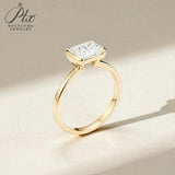 2ct Radiant Moissanite Ring High-Flash Center Stone Classic Minimalist Style Wedding Engagement Band Gift for Her