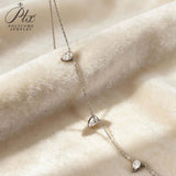 Tri-Pear Necklace with 3CT D Color Pear-shaped Moissanite S925 Plated White Yellow Rose Gold Chain Engagement Chrisrmas Daily