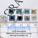 Moissanite Stone Moissanite Stone 0.35ct-5ct Colorful VVS1 Princess Shape Excellent Beads For Women's Jewelery Diamond Ring