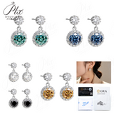 Moissanite Earrings Round Cut 2ct D/Black/Champagne/Green Color VVS1 925 Sterling Silver GRA Certified Factory Direct Supply Ideal Gift