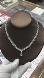 Pear Cut Engagement Moisssanite Tennis Necklace 925 Sterling Silver Jewelry Lady‘s Moisssanite Diamond Chain for Women
