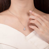 Pear Shape Halo Moissanite Pendant Necklace Women Only Gifts For Festivals And Anniversaries