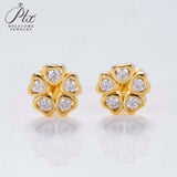 925 Sterling Silver with Hearts and Arrows Cut  Moissanite Small flower Earrings Lab-Grown Moissanite Gift-Giving