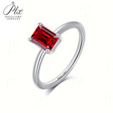 Emerald Cut Ring 1-10CT Moissanite&Ruby&Sapphire&Zambian 925 Sterling Silver Wedding Eternal Band Anniversary Gift Classical