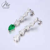 Pear-shaped Earrings Set with D/VVS Grade Moissanite & Colored Gemstones  This Jewelry Is An Ideal Choice for Party Gifts