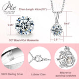 Moissanite Necklace Snowflake Pendant Multicolor Round Cut 925 Sterling Silver 1ct  For Women Wedding Bridal Fine Jewelry Charms