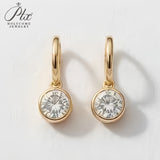 Lab Grown Diamond Earrings Exquisite New Arrival Design Round Cut 2ct DEF VS 10K/14K/18K Solid Yellow Gold Minimalist for Women Hypoallergenic Versatile