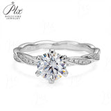 Twisted Braid Round Moissanite Ring Women Only Gifts For Festivals And Anniversaries