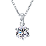 Moissanite Pendant Classical 6 Prongs 12 Color 925 Sterling Sliver Fine Jewelry Necklace Lady Birth Stones Wedding Gift Jewel