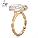 Radiant Cut Ring with 5CT D Color Moissanite Diamond 10k 14k 18K Gold Plated 925 Silver for Women Man Engagement Wedding Jewely
