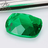 Bulk Wholesale Fat Rectangular Colombian Man-Made Cultivated Emeralds Multiple Sizes Can Be Used As DIY Jewelry Raw Materials