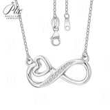 The Infinite Love Series 925 Silver Necklace Moissanite Round Cut VVS1 Pendant Luxury Jewelry for Women