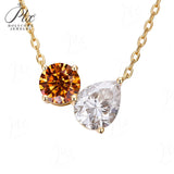 Round 6.5mm Pear 7×9mm Moissanite Diamond Necklace 3EX Hearts and Arrows  VVS1 D Color Ruby Sapphire  Columbia Emerald  Fancy Color Moissanite  Gift