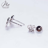 925 Sterling Silver with Hearts and Arrows Cut  Moissanite Small flower Earrings Lab-Grown Moissanite Gift-Giving