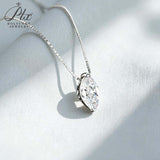 Necklace with 1/2/3CT D Color Marquise Cut Moissanite S925 Plated White Yellow Rose Gold Chain Engagement Daily Gift