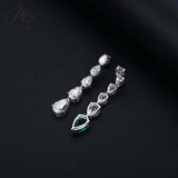 Pear-shaped Earrings Set with D/VVS Grade Moissanite & Colored Gemstones  This Jewelry Is An Ideal Choice for Party Gifts