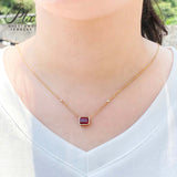 6×8mm Lab Grown Gemstone Emerald Cut Necklace D Color Ruby Sapphire Emerald VVS1 Clarity Banquet Anniversary