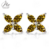 925 Sterling Silver with Hearts and Arrows Cut D Color VVS1  Moissanite Marquise Earrings  GRA Certificate Daily Wear