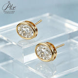 Lab Grown Diamond Earrings Glam Oval Cut 2ct DEF VS 10K/14K/18K Solid Yellow Gold for Women Ideal Gift Daily Wear