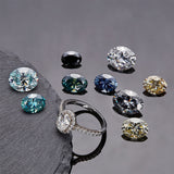 Sparkling Multicolor Moissanite Oval Cut 8Hearts 8Arrows Brilliant Facets Exquisite Loose Gemstones for Jewelry Crafting