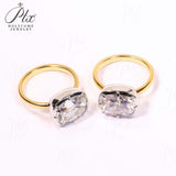 5CT Cushion Cut Moissanite Ring for Women Solid 18K 14K 10K Yellow Gold Two Tone Ring for Christmas Gifts