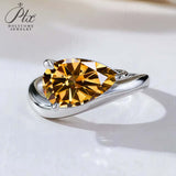 S925 Ring With 3CT Pear Shaped Moissanite D Color/Ruby/Sapphire/Colombian Emerald /Zambian Emerald VVS1 Clarity Customized For Banquet & Festival Gifts