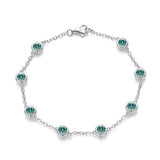 Moissanite Bracelet with 2.4CT D White/Black/Vivid Blue/Green Round Moissanite 925 Silver Plated Gold Women Man Party Gift Daily