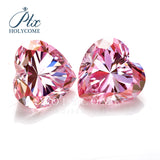 Multicolor Heart Cut Moissanite - Garnet Red Light Purple Sakura Pink Plated Iridescent Gem for Anniversary Jewelry