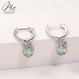 Total 4ct Green Oval Moissanite Drop Earrings with Certificate Passed Diamond Test Women 's Jewelry Christmas Gift S925 Silver