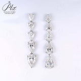 Pear-shaped Earrings Set with D/VVS Grade Moissanite & Colored Gemstones  This Jewelry Is An Ideal Choice for Party Gifts