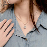 Emerald Cut 1/2CT 925 Sterling Silver Halo Moissanite Pendant Necklace Women Only Gifts For Festivals And Anniversaries