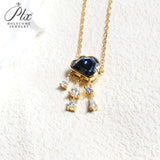 Light Luxury Design Blue Cloud Pendant Elegant Niche Collarbone Chain S925 / 10K / 14K / 18K Stylish & Sweet Necklace Women Exclusive Christmas Gift Allergy Resistant