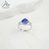 Customize Ring Cushion Cut Lab Grown Ruby Sapphire Columbia 925 Silver No Fade Hypoallergenic Anniversary Gifts Party Banquet
