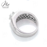 【Jason 】925 Sterling Silver 1CT Round Cut Moissanite Ring for Men Only Gifts For Festivals And Anniversaries