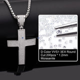 Dazzling Moissanite Hip-hop Cross Necklace - Hypoallergenic Choice for Easter Gifting to Family For Both Men and Women