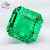 Loose Multi-Size Asscher-Cut Colombian Lab-Grown Emeralds Which Can Be Used As Raw Materials For Making Exquisite Jewelry And Given To Lovers